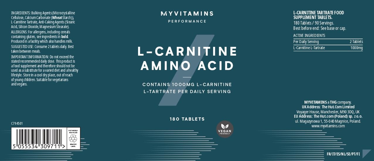 Myprotein L-カルニチン1000mg 180錠